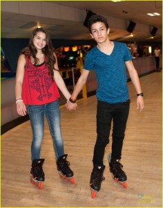 **EXCLUSIVE** Disney star Paris Berelc and Aramis Knight go roller skating at Skateland