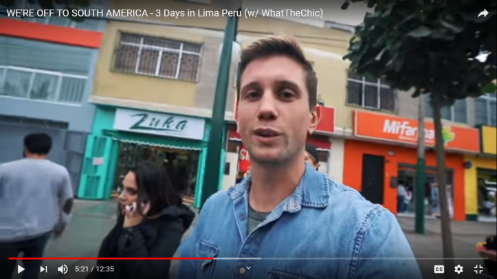 American-Western man in Lima, Peru