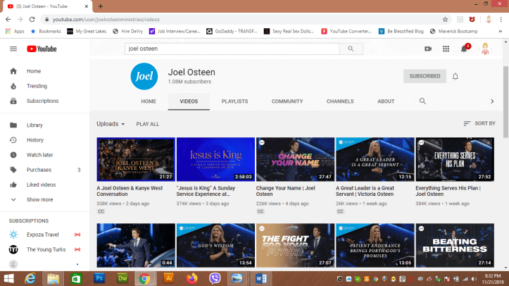 Joel Osteen YouTube channel
