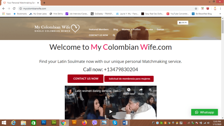 My Colombian Wife home webpage