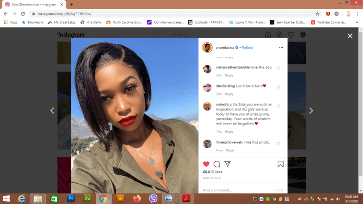 Zola Nombona - South African celebrity