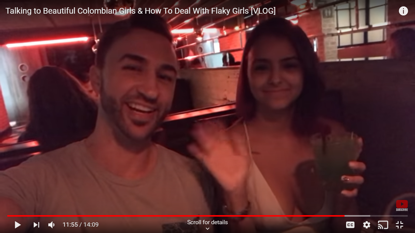 American guy talking to Colombian gal